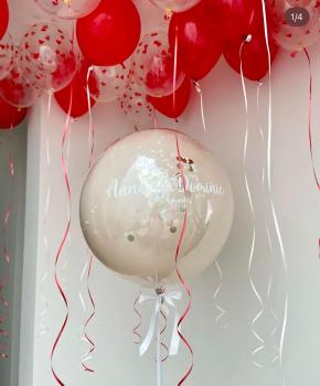 Personalisierter Bubble - Ballon in Ballon - ca. 60cm